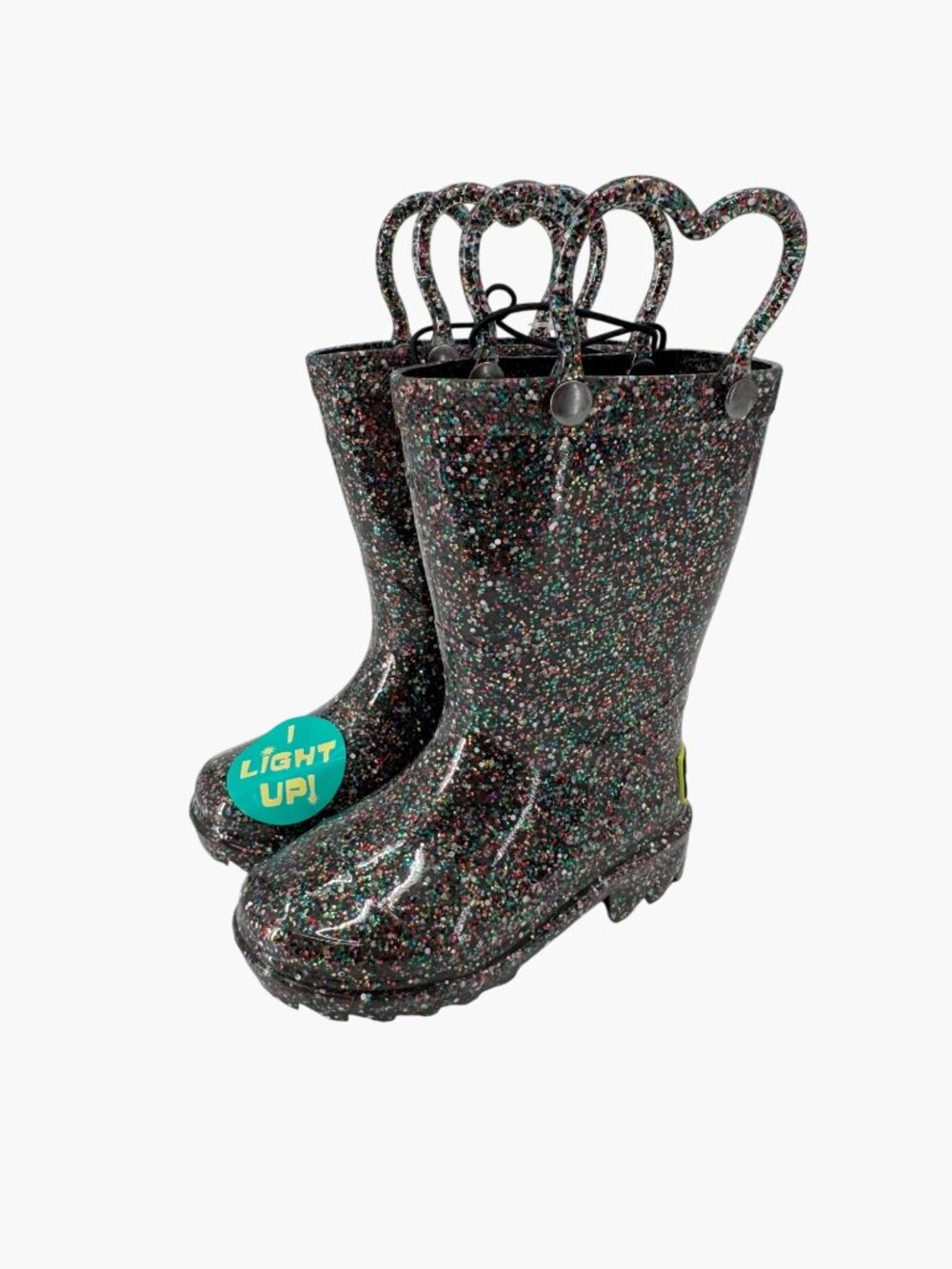 NEW Western Chief Toddler Girls' Abby Glitter Rain Boots - Black - Size 5T